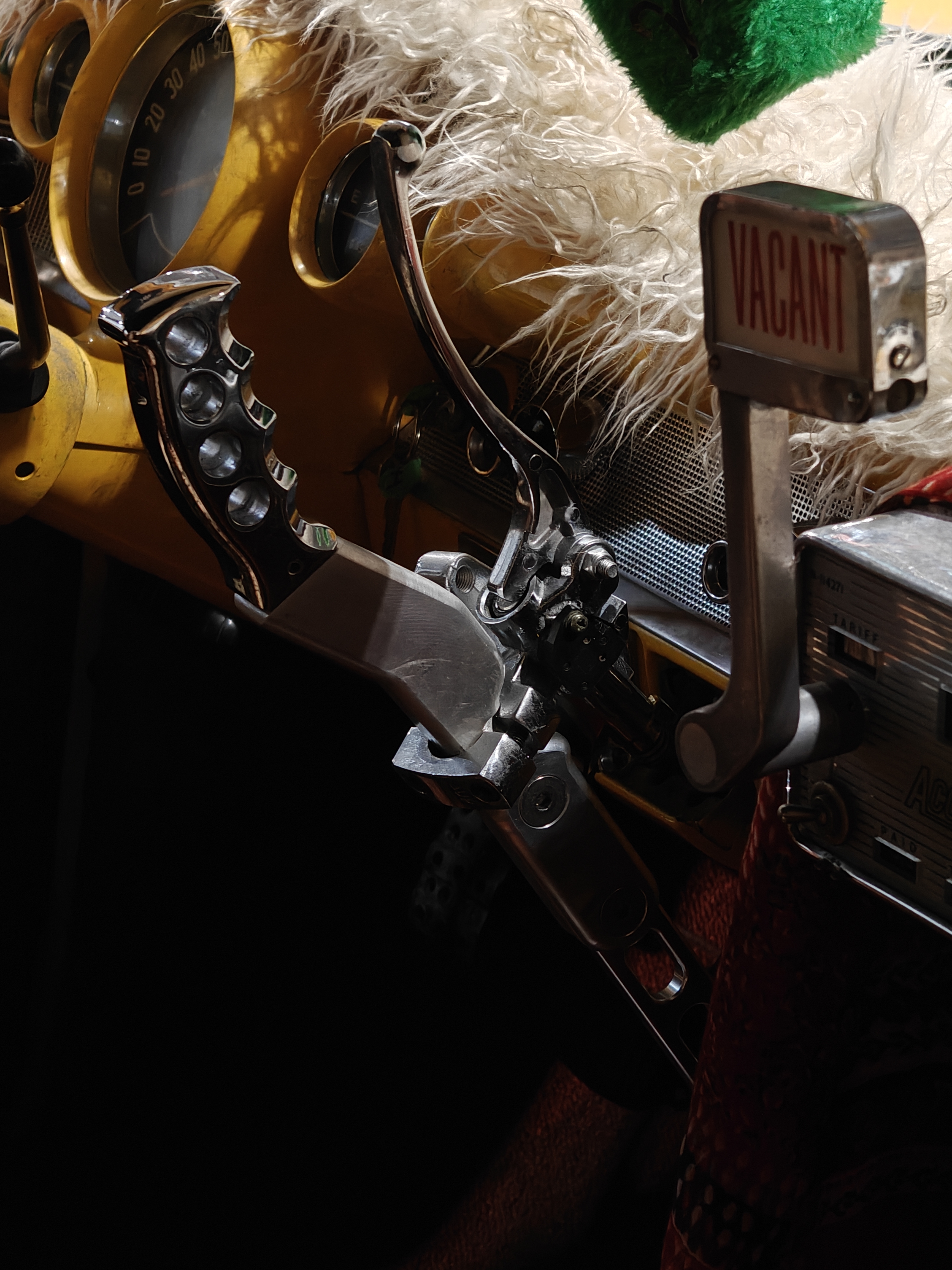 Finished fabricated taxi lever installed in a set vehicle